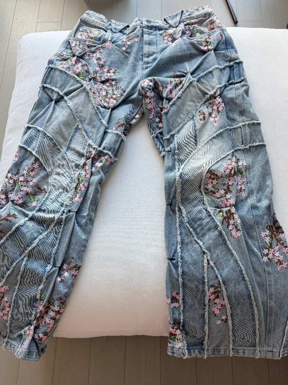 BADSON Cherry Blossom Denim Pants